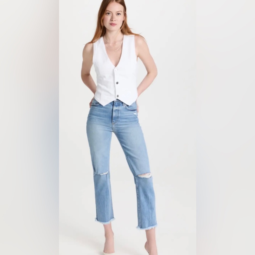 LE JEAN Sabine straight leg jeans in poolside wash 24, 25